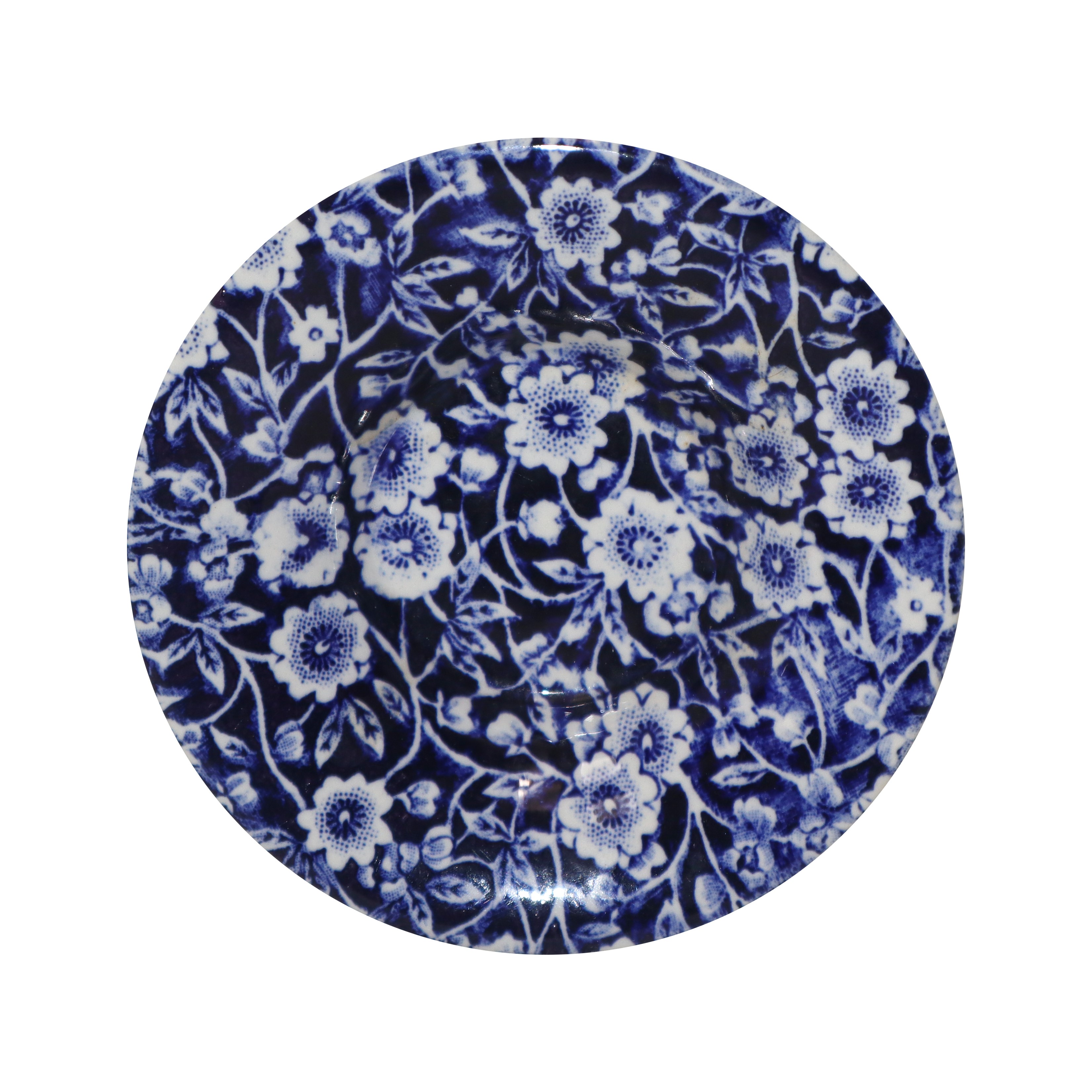 Servizio da caffe' in ceramica bianca con decori floreali blu