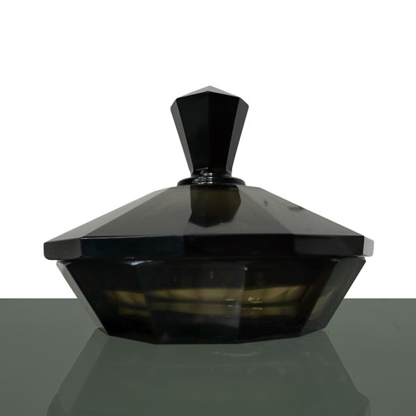 Smoked gray glass jewelry box