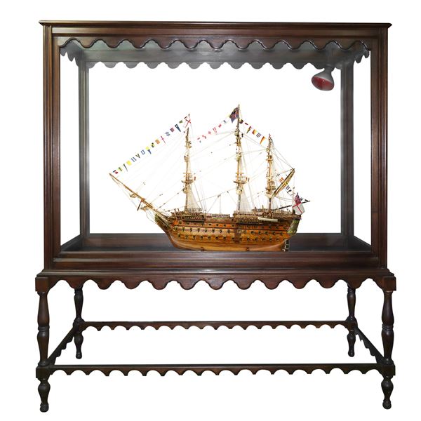 Large model of H.M.S. Victory with display case