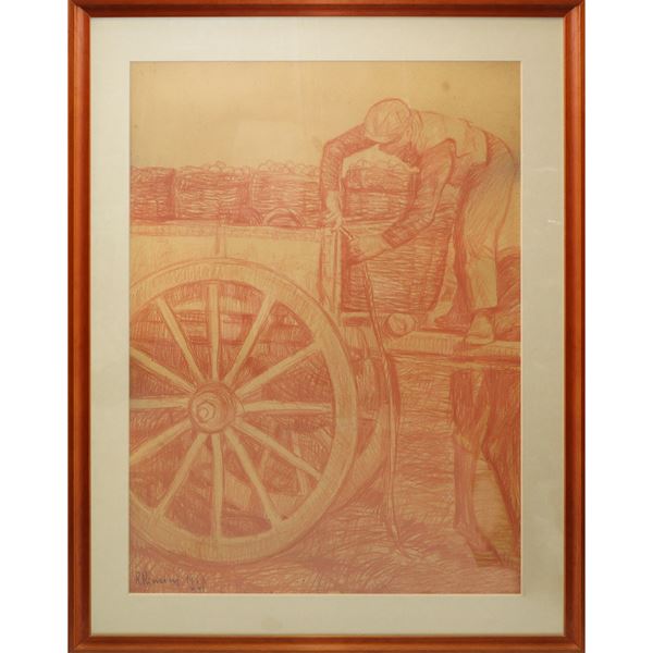 Roberto Rimini - Man on cart