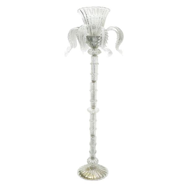 Ercole Barovier - Piantana da terra in vetro rostrato con palmette