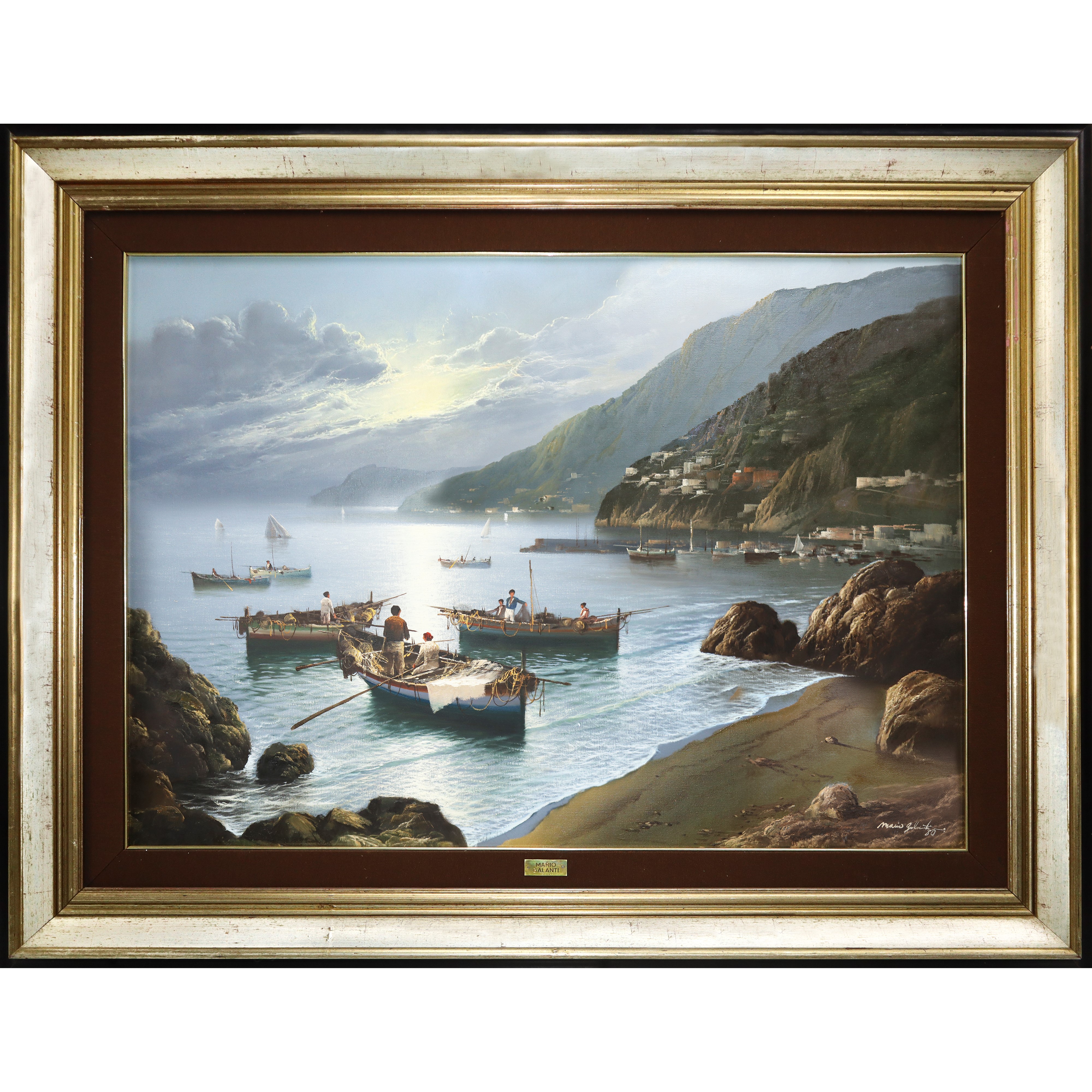Mario Galanti - Costiera Amalfitana (marina con Barche e Pescatori)