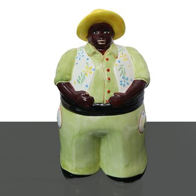 Biscottiera Nero con Vestito Verde Venchi