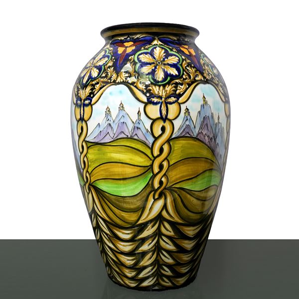 Marmaca San Marino - Vase decorated with landscapes and floral motifs