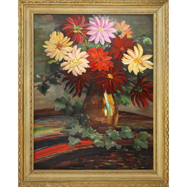 Giuseppe Marletta - Natura morta vaso con dalie