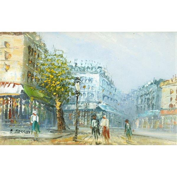 Paris street with passers-by