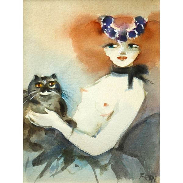 Felicita Frai - Young woman with cat