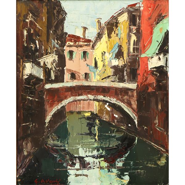 Venetian canal with bridge