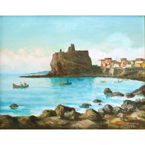 Baia di Aci Castello con case