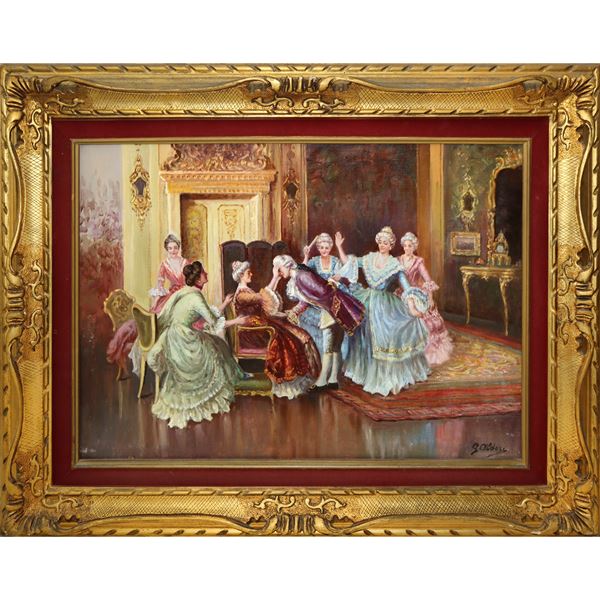 Convivial scene of 18th century characters