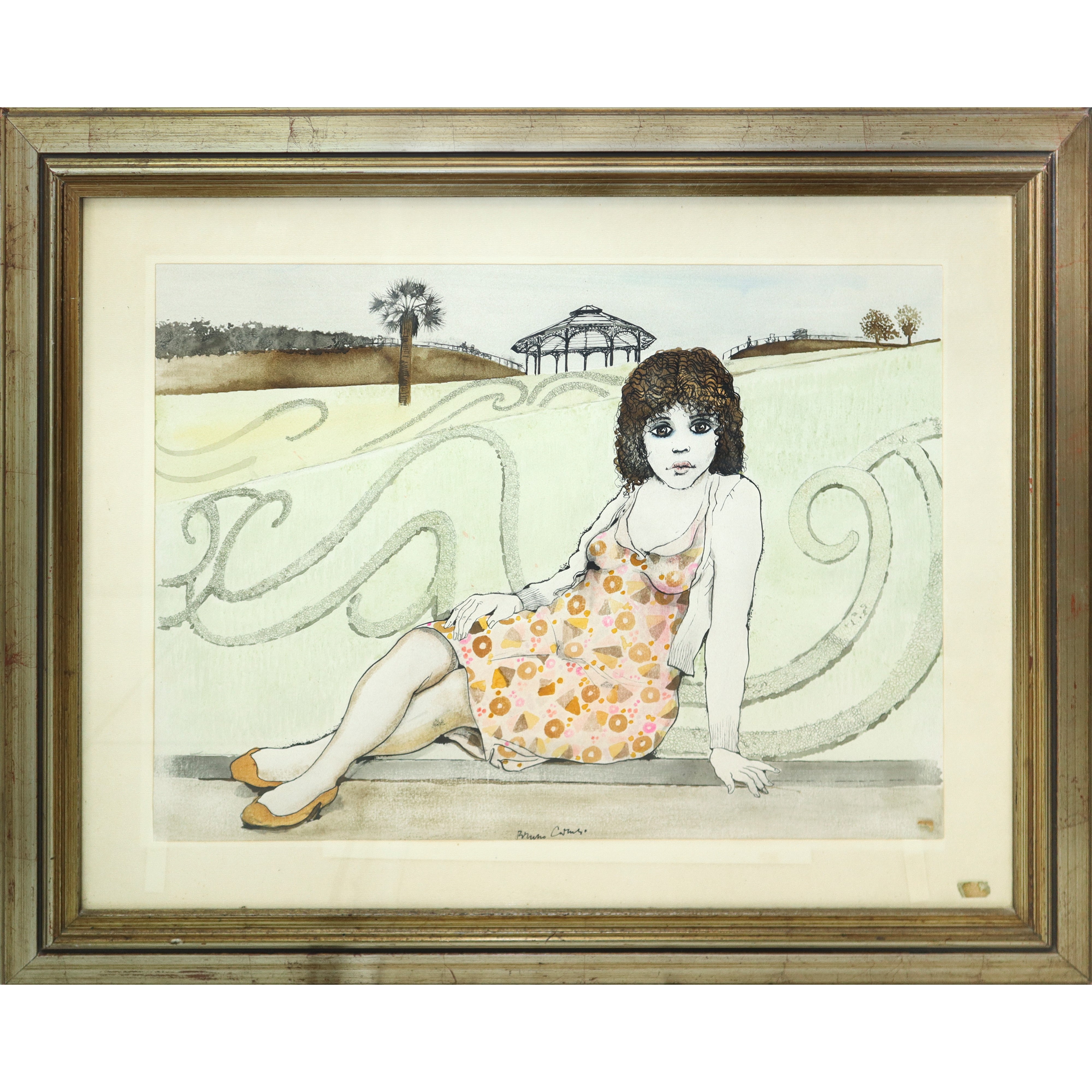 Ragazza seduta alla Villa Bellini di Catania