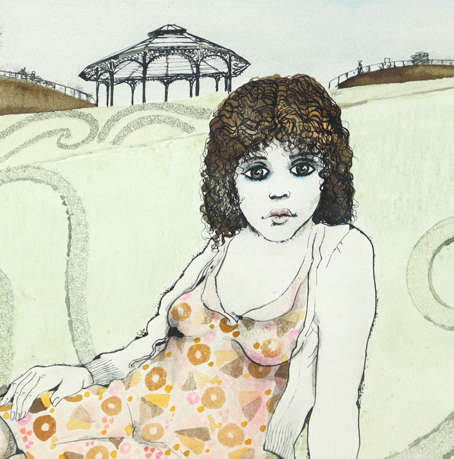 Ragazza seduta alla Villa Bellini di Catania