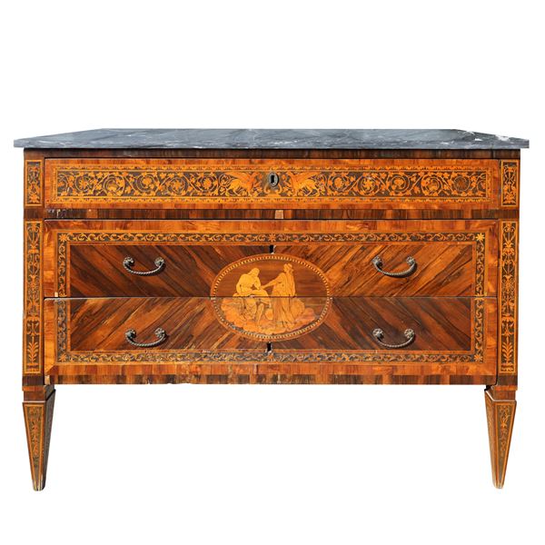 Maggiolini-style neoclassical rosewood chest of drawers