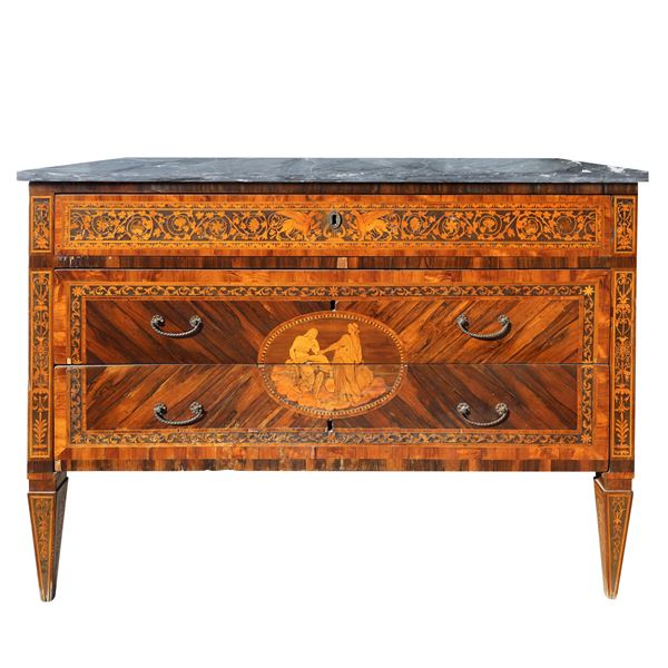 Cassettone in legno di palissandro neoclassico alla Maggiolini 