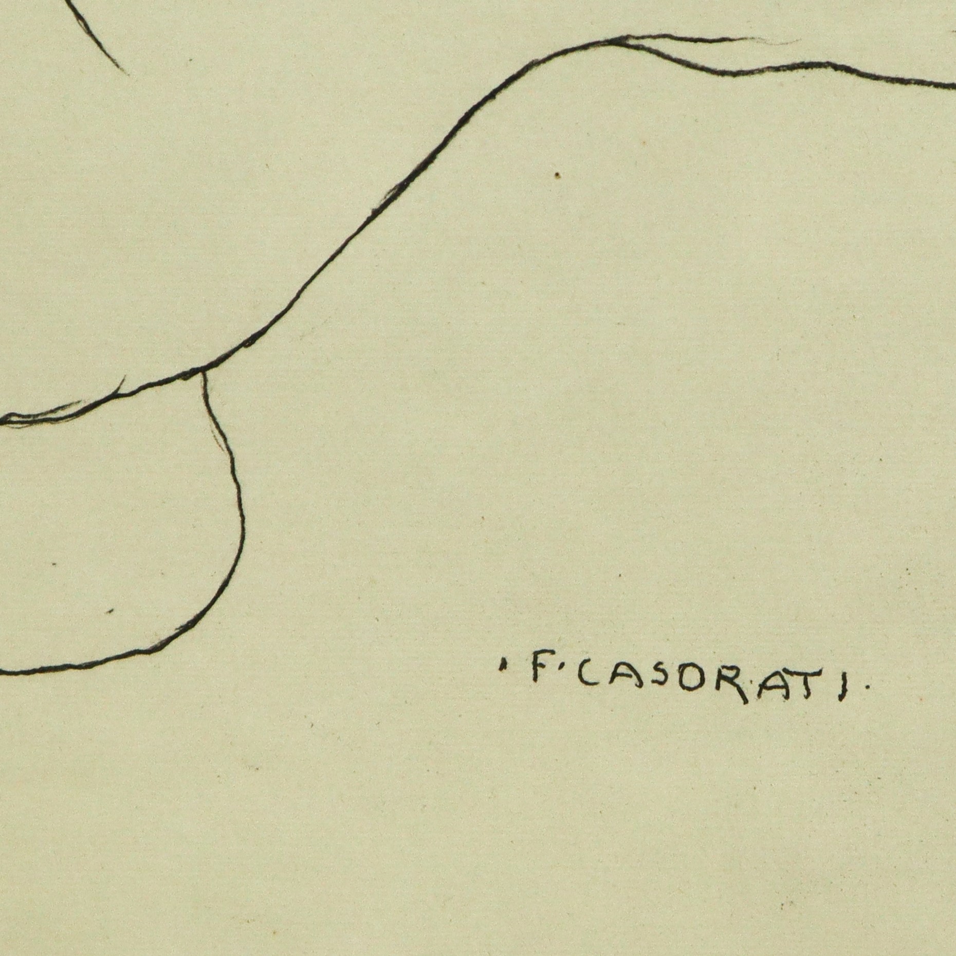 Francesco Casorati - Nudo di Donna Sdraiata, Firmato in Basso a Destra