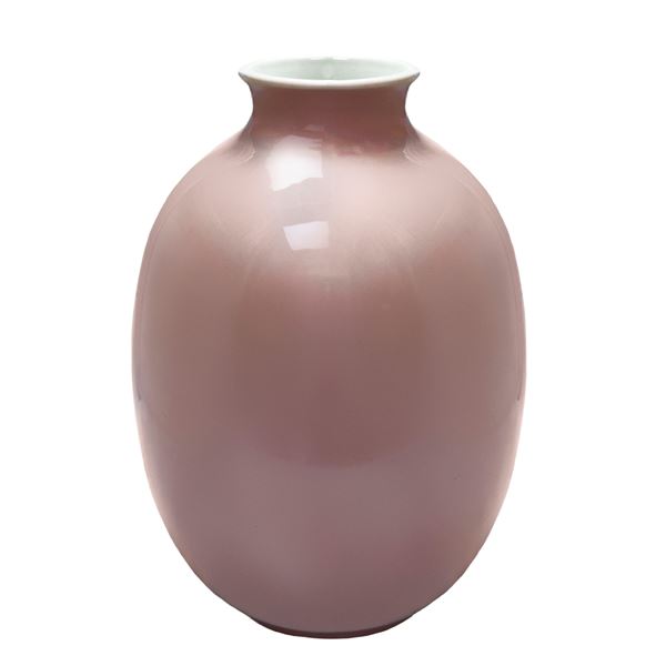 Richard Ginori,Giovanni Gariboldi - Ceramic vase painted in pink, Richard Ginori, dis. Giovanni Gariboldi