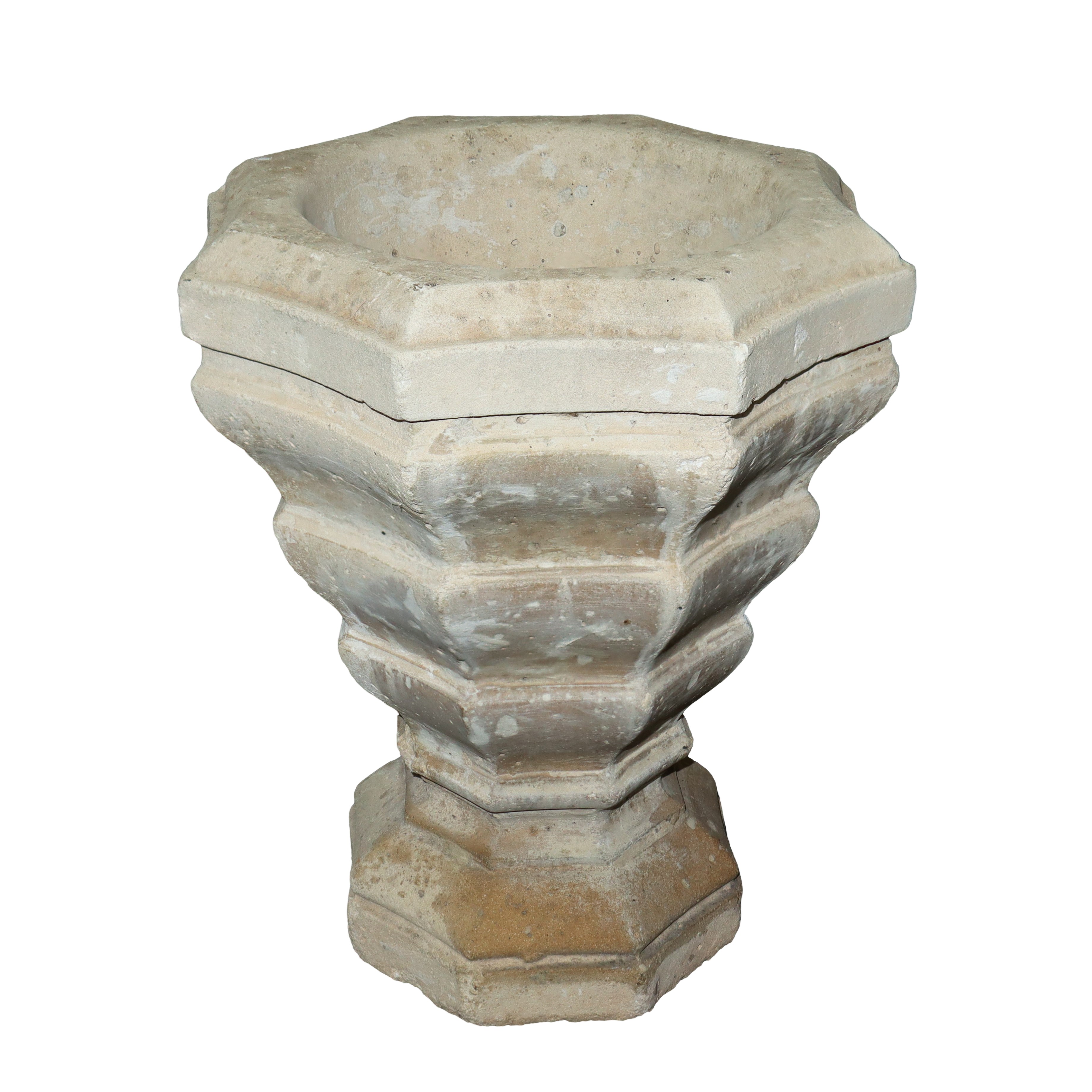 Coppia di antichi vasi in pietra bianca