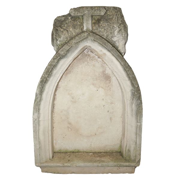 Altar with summit cross in white stone