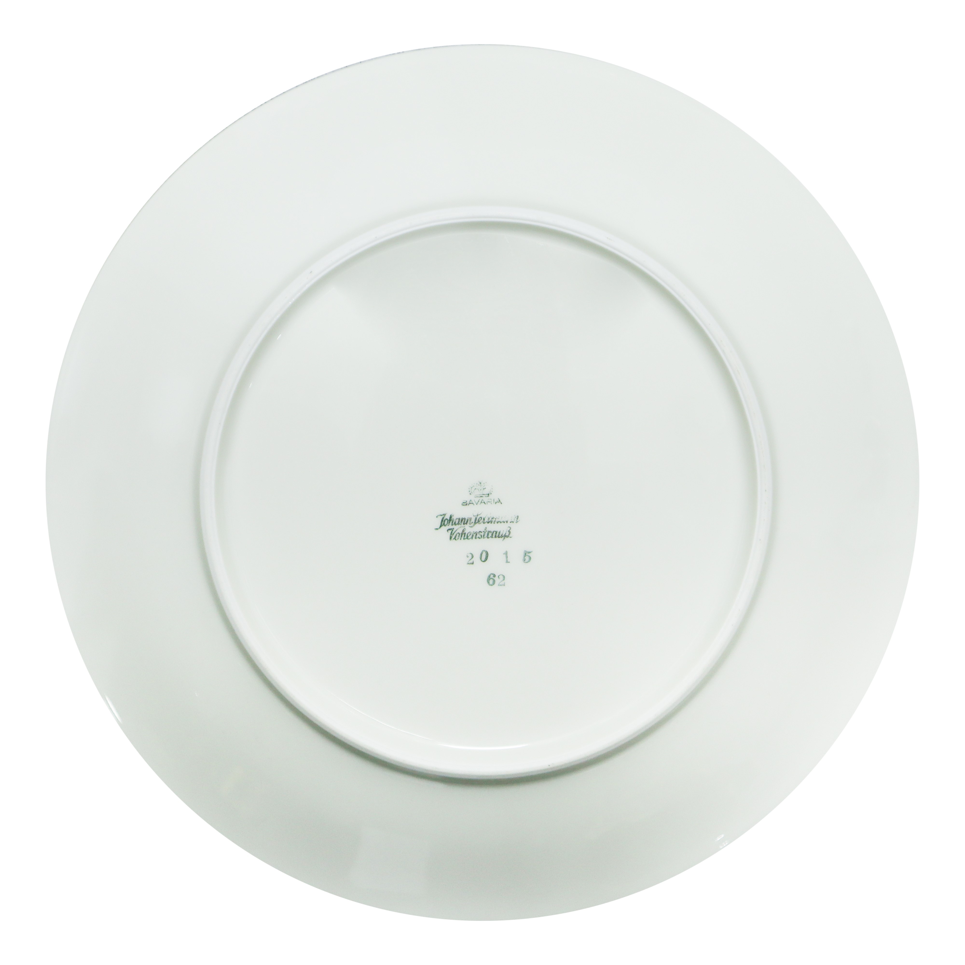 Servizio di piatti in porcellana bianca, bordo in oro lanceolato e nero