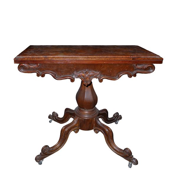 Rectangular mahogany feather game table