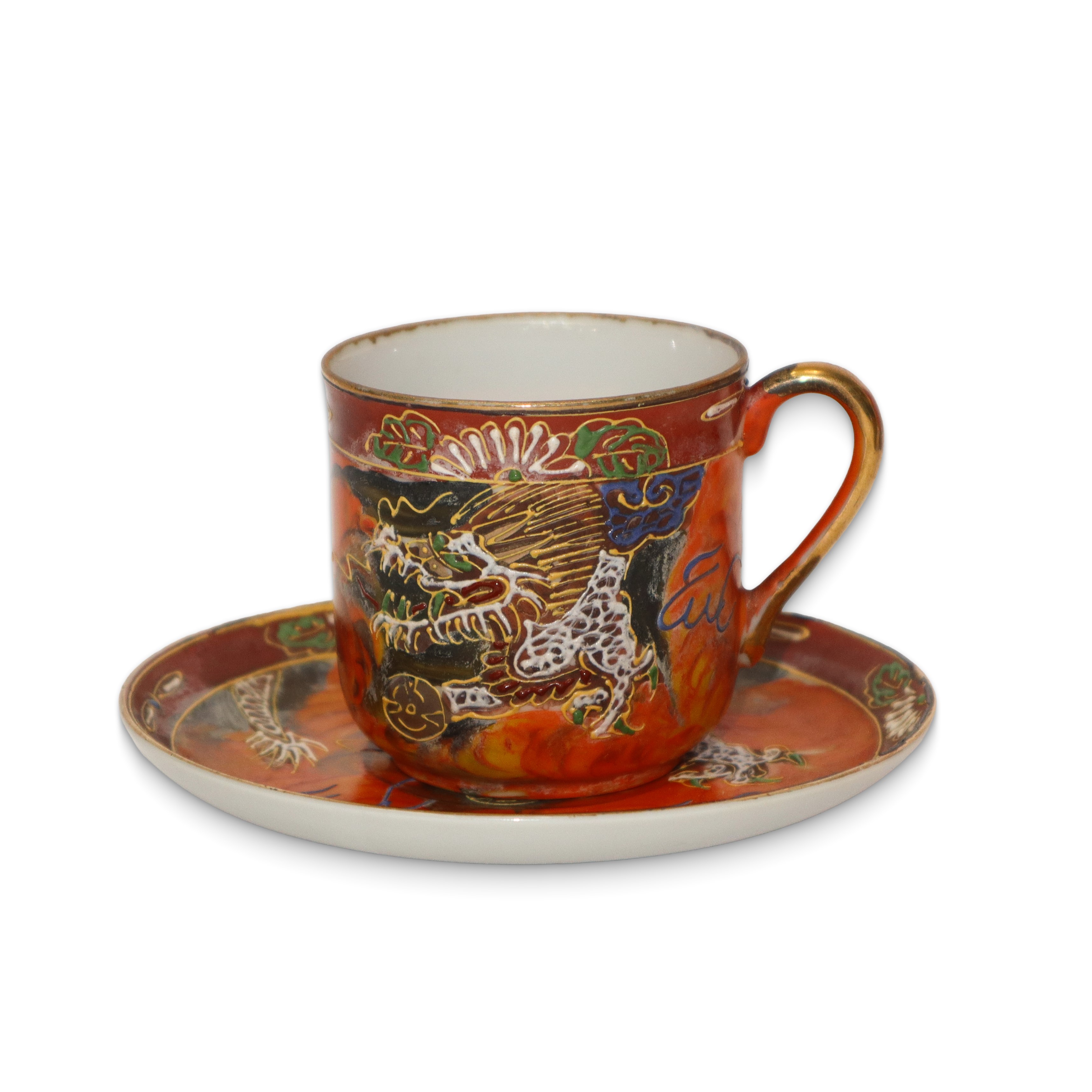 Servizio da caffè nei toni dell'arancione