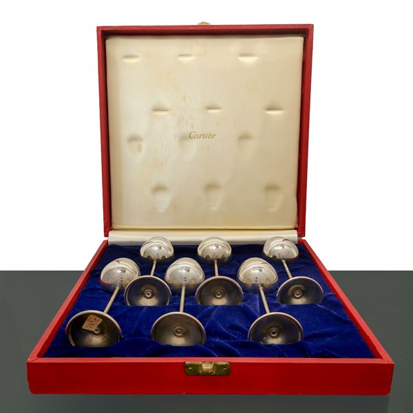 Cartier - N. 6 small cups in 925 Sterling silver, in original box