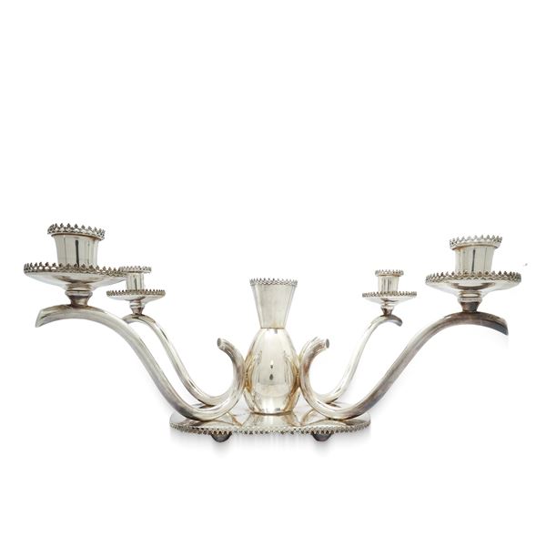 Silver candle holder