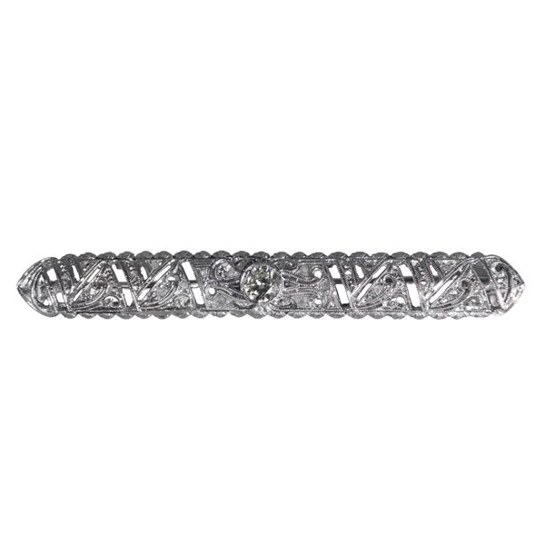 Spilla in oro bianco 18 kt con diamanti taglio brillante
