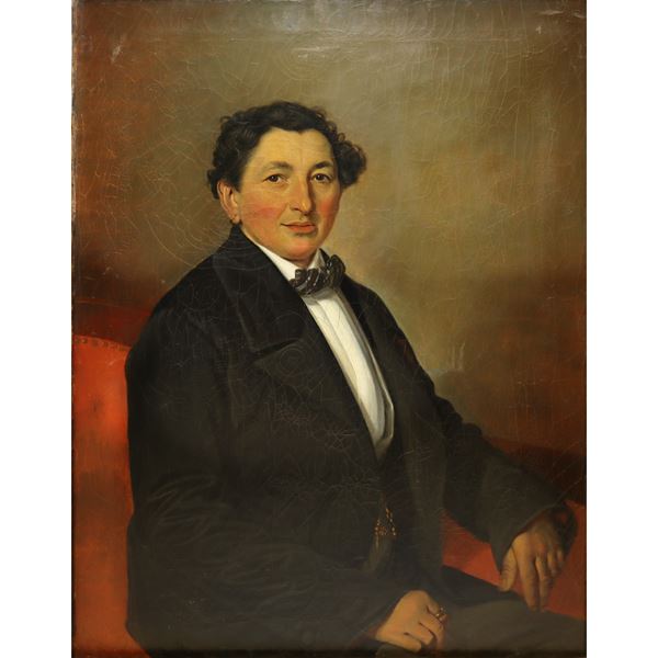 Half-length portrait of an aristocratic man with earring