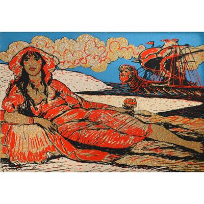 Donna Sdraiata con Vascello
