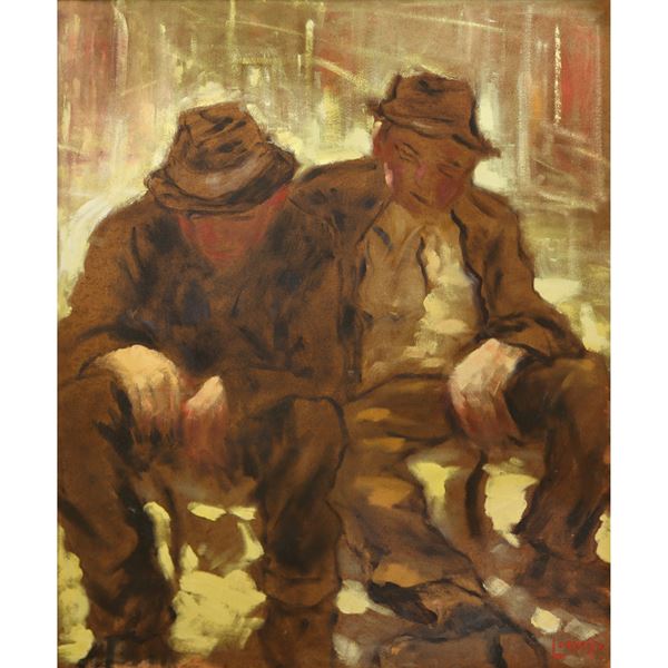 Albino Lorenzo - Seated men, "Pensioners"