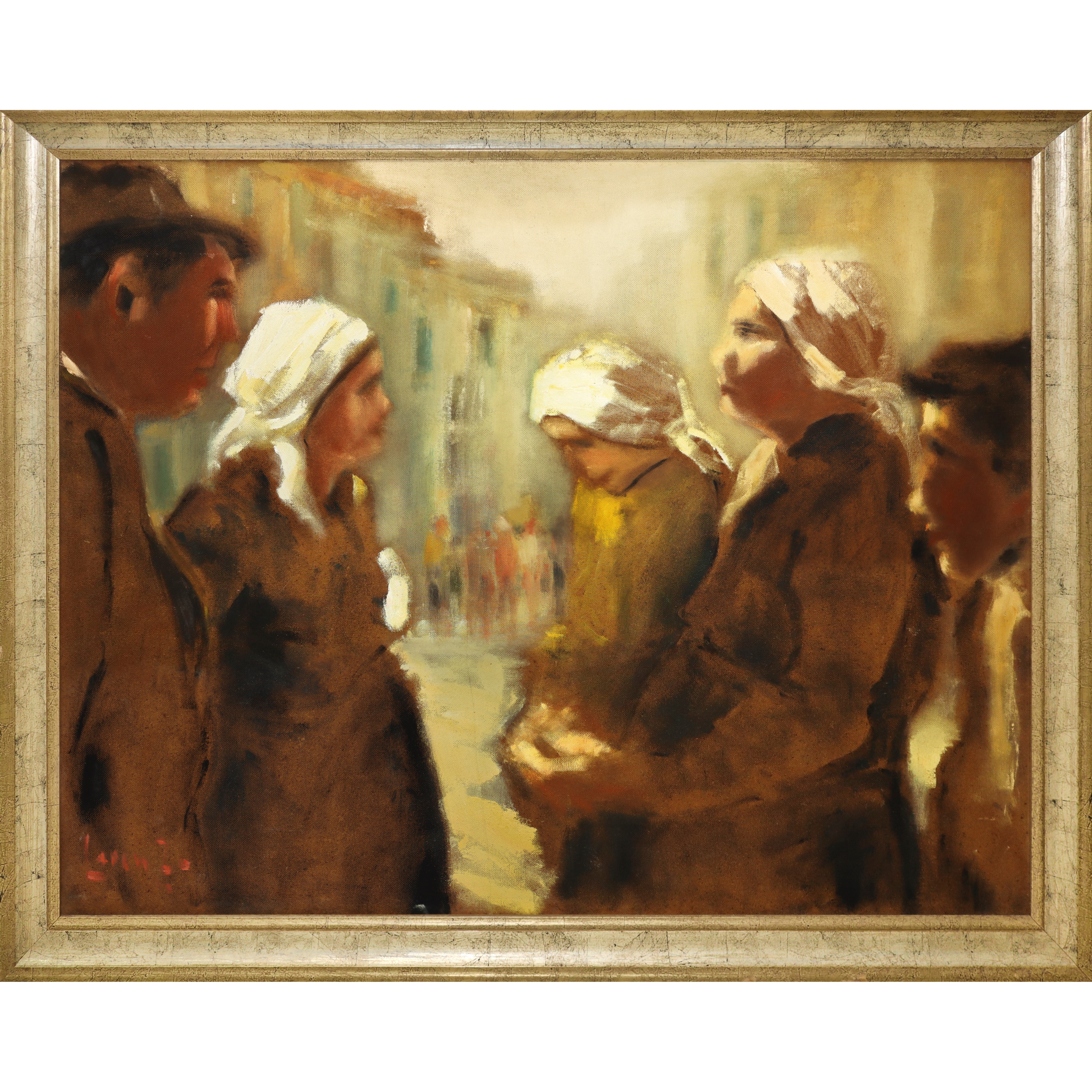 Lorenzo Albino - Donne con Fazzoletto Bianco in Testa