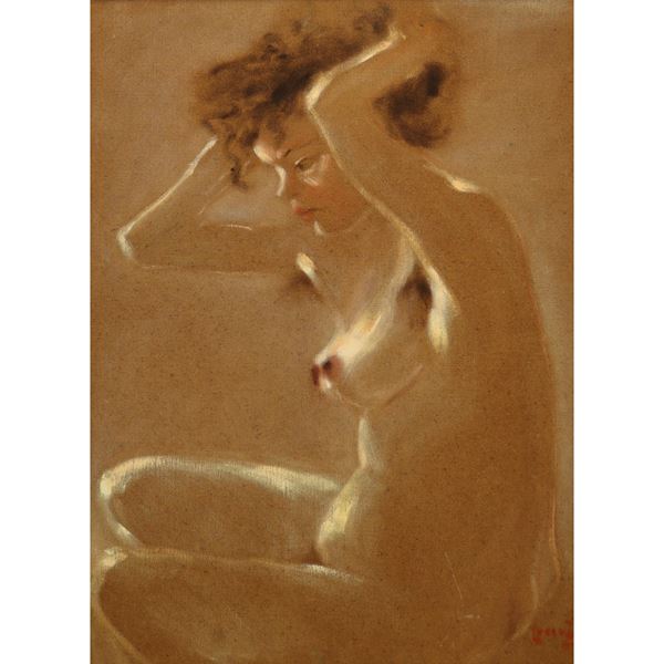 Albino Lorenzo - Nude young woman in profile