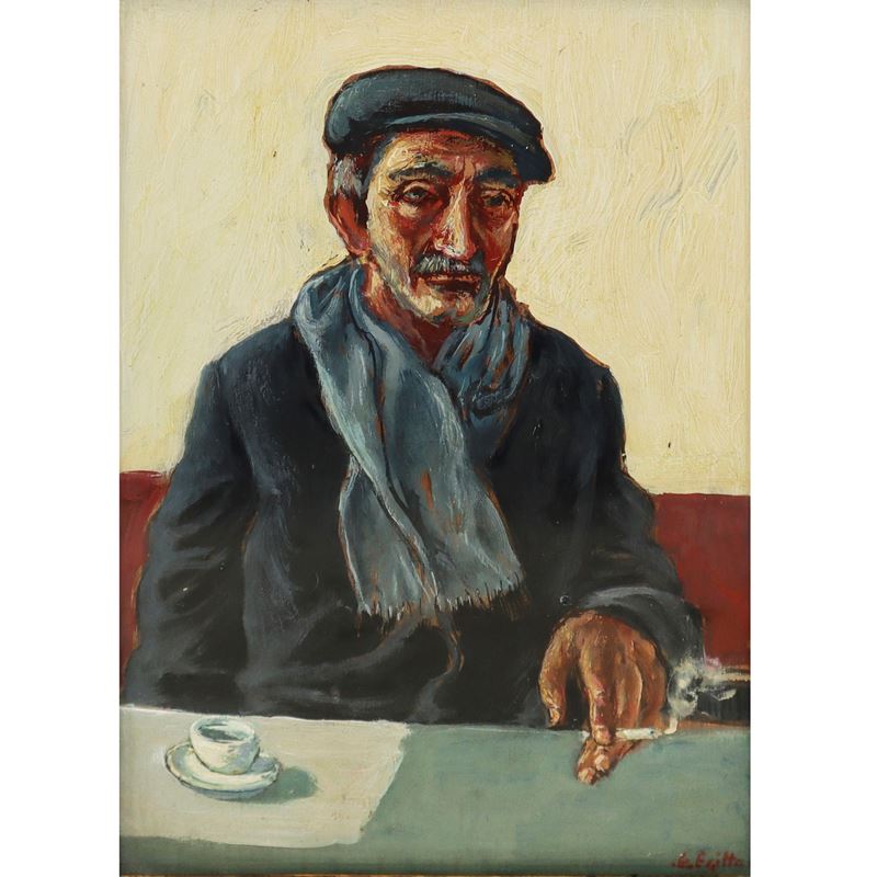 Uomo con caffe' e sigaretta