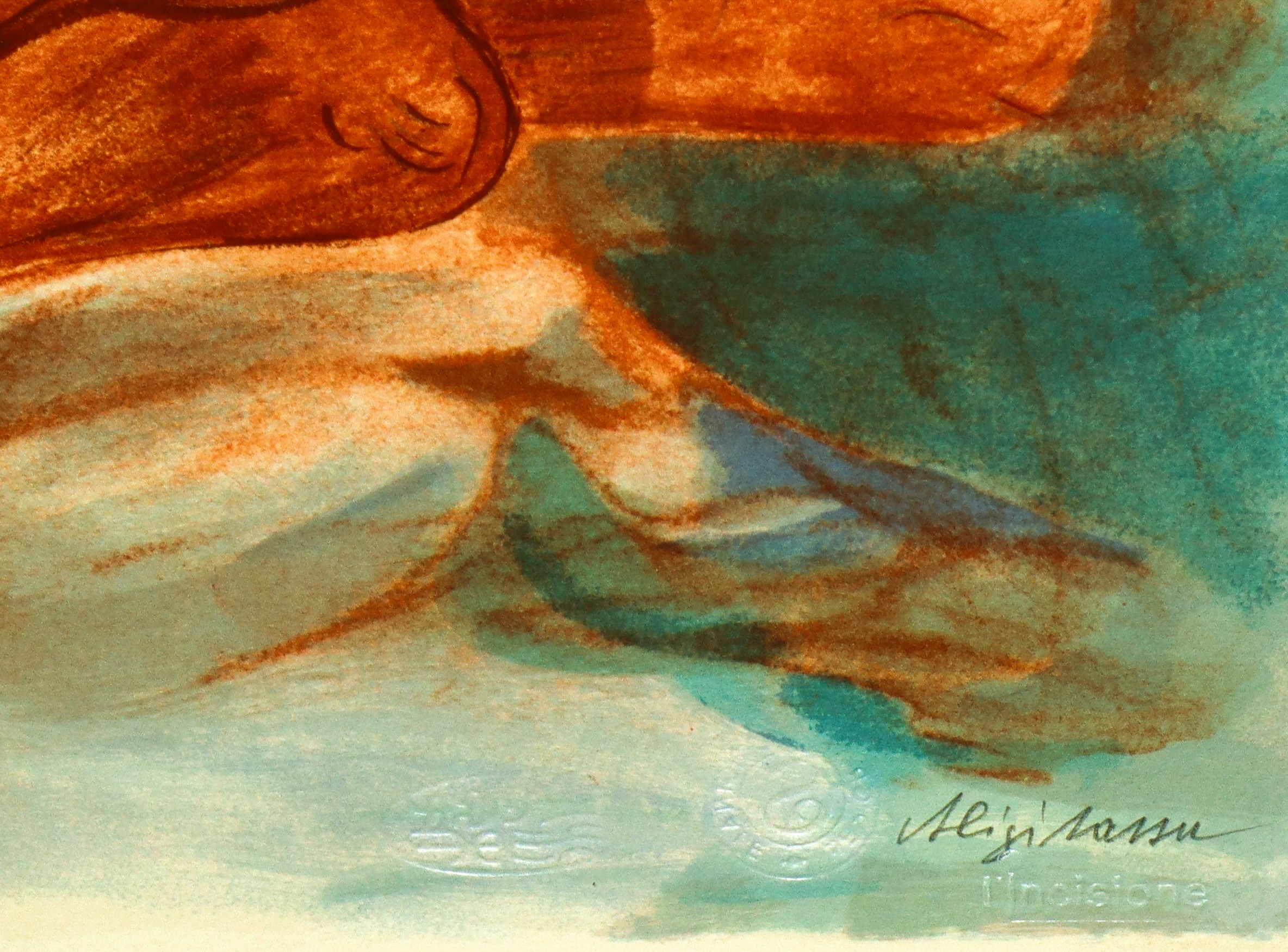 Aligi Sassu - Centauro, litografia a colori