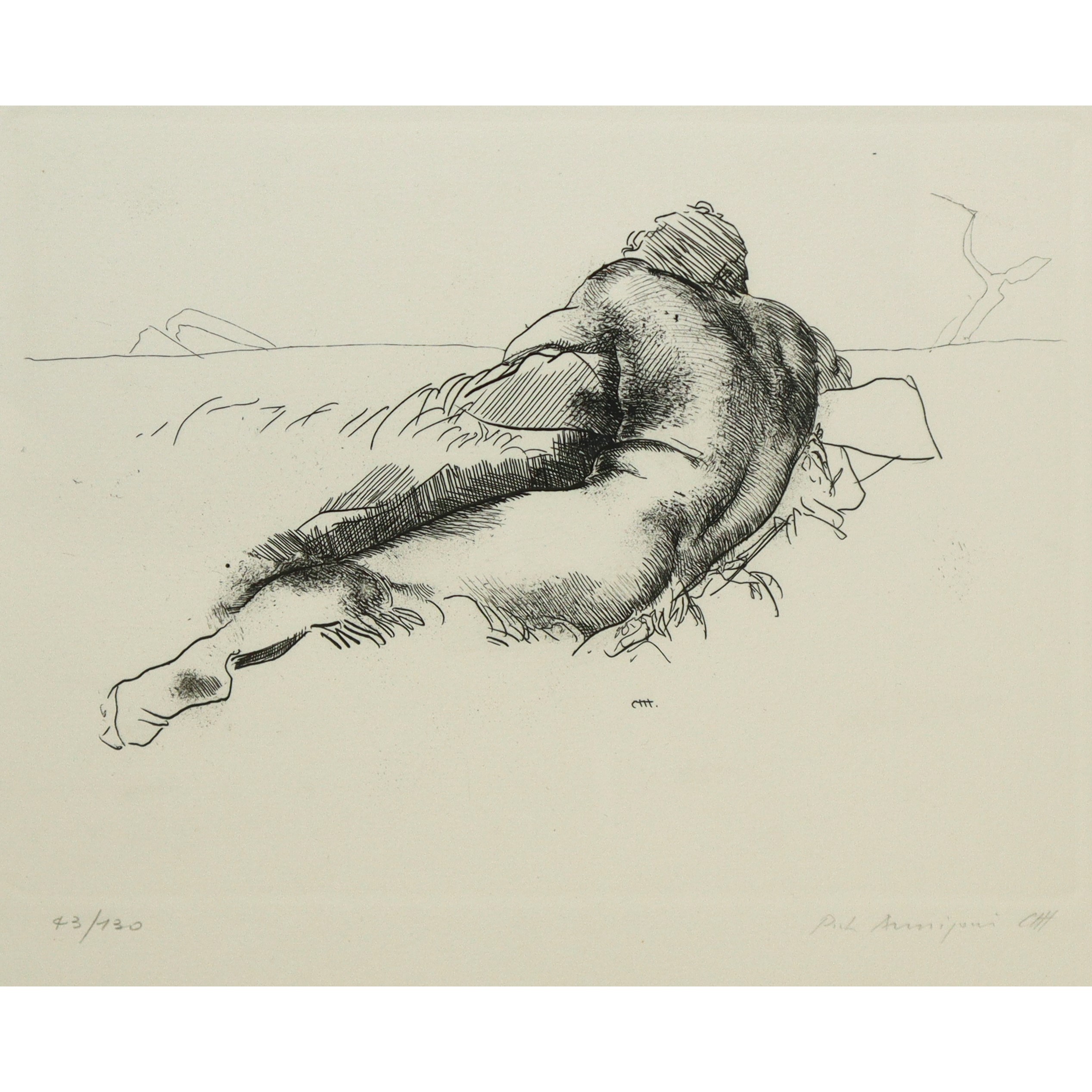Pietro Annigoni - Atleta, acquaforte