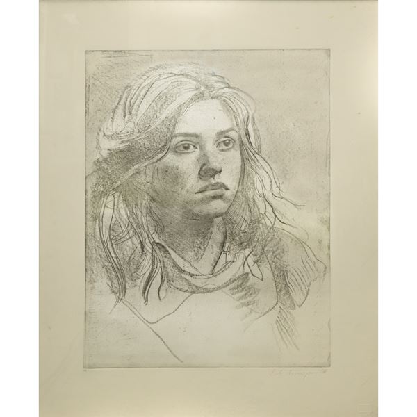 Pietro Annigoni - Face of a girl