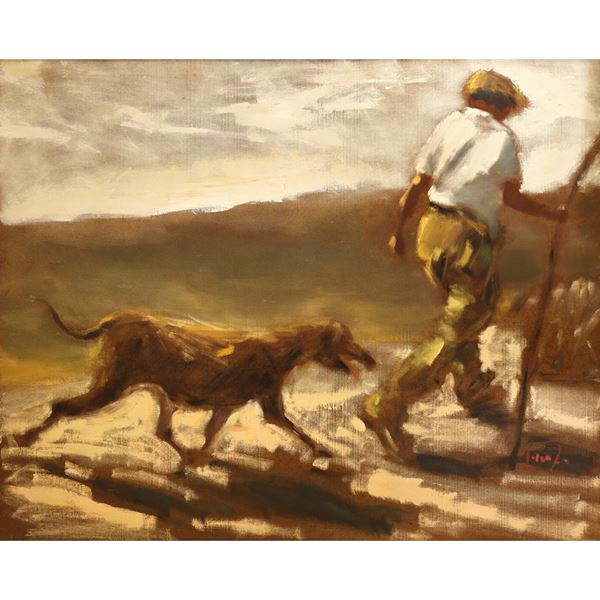 Albino Lorenzo - Man and dog