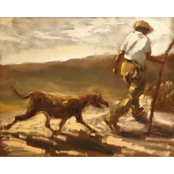 Albino Lorenzo - Uomo e cane