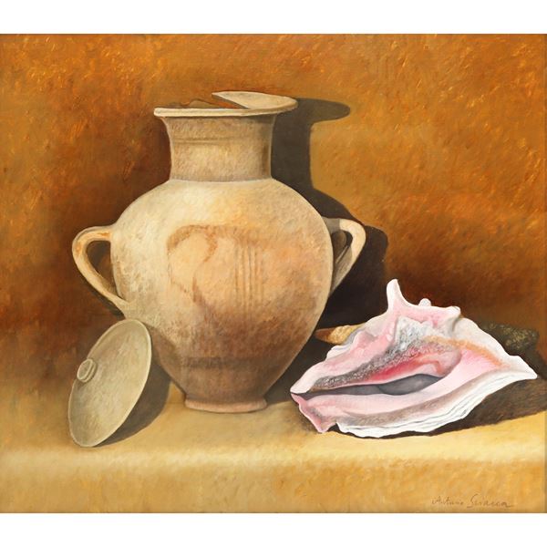 Antonio Sciacca - Still life, vase and shell