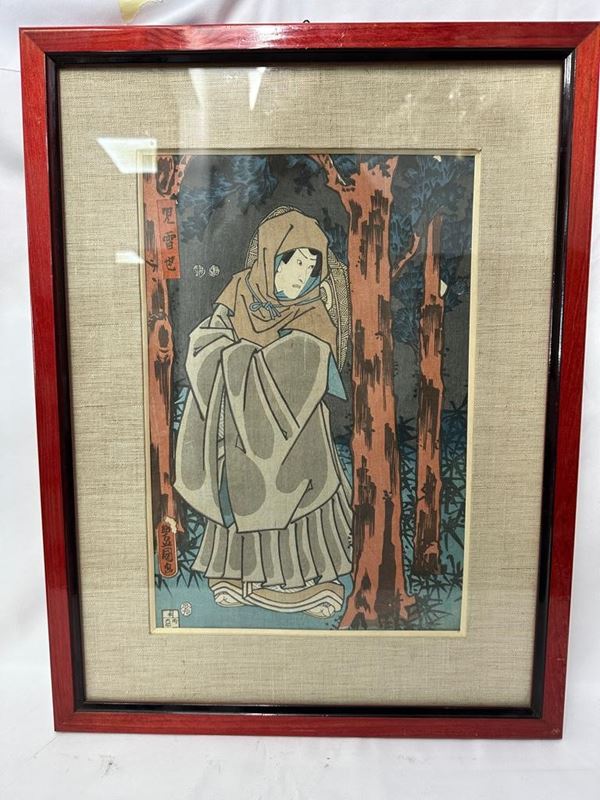 Hermit  - Colour woodcut on paper - Auction Oriental Art - Casa d'aste La Rosa