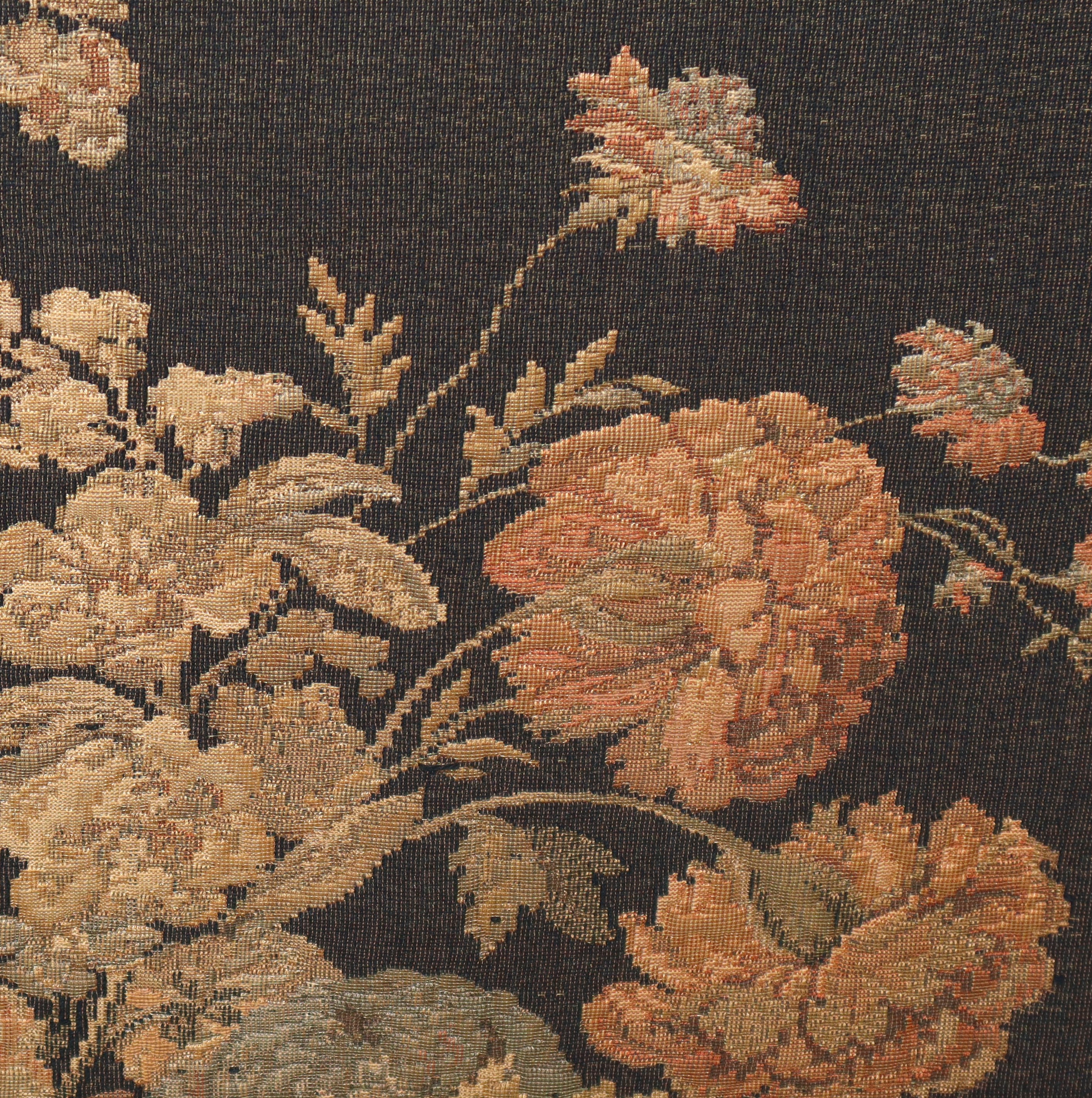 Coppia di Nature Morte di Fiori, Gobbelin in Tessuto
