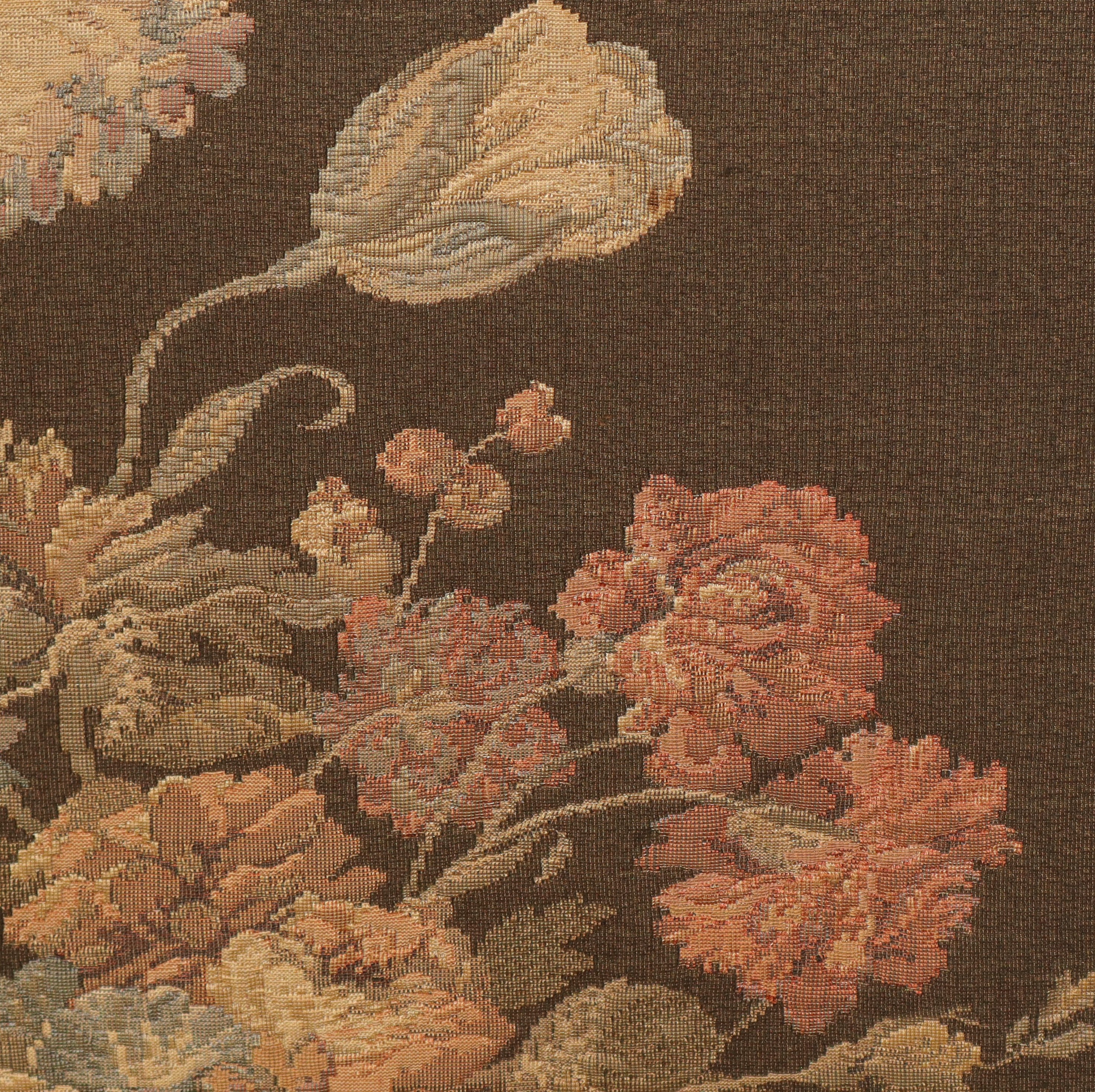 Coppia di Nature Morte di Fiori, Gobbelin in Tessuto
