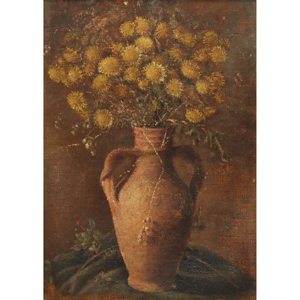 Still life with vase with flowers