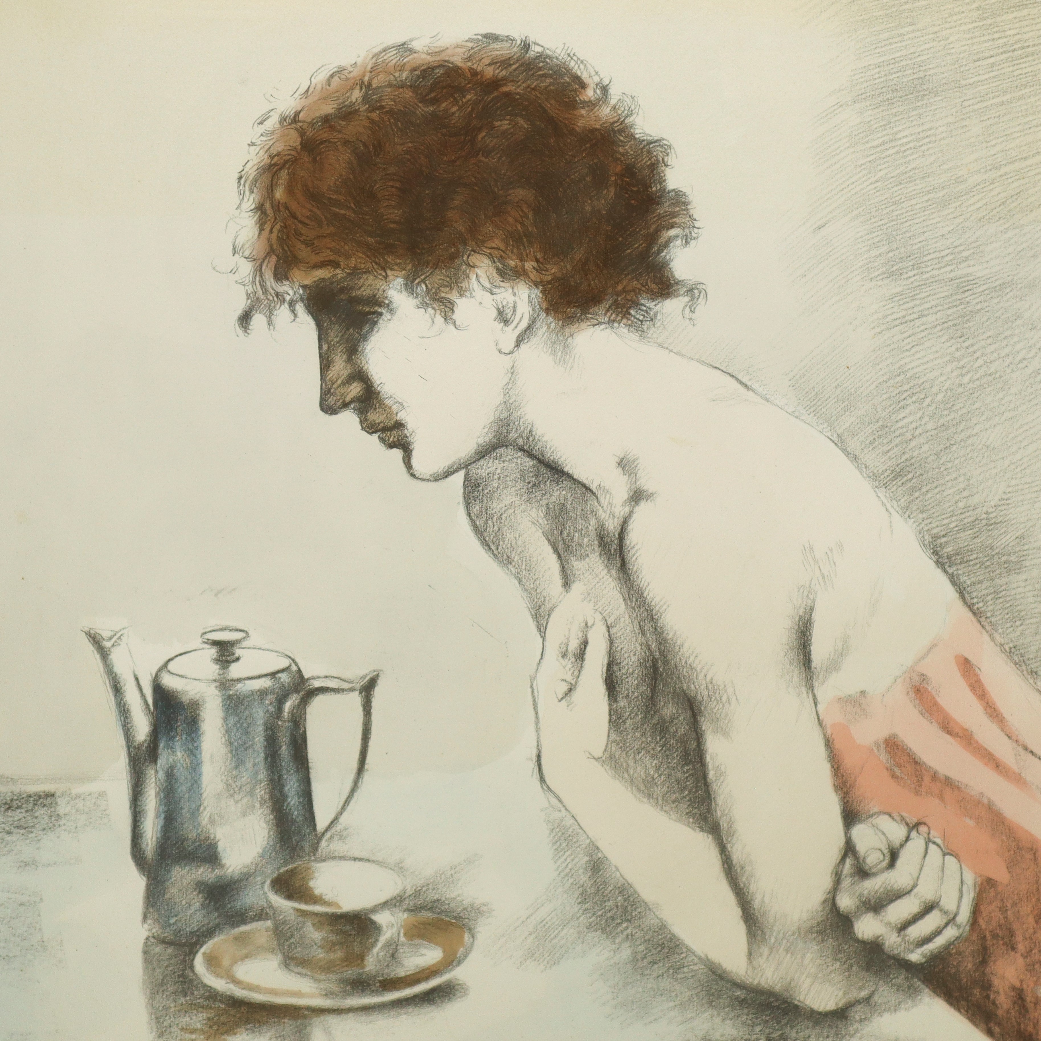 Alberto Sughi - Donna che Prende il Caffe' al Mattino