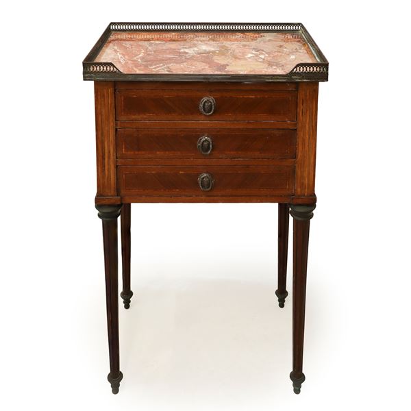 Three drawer bedside table