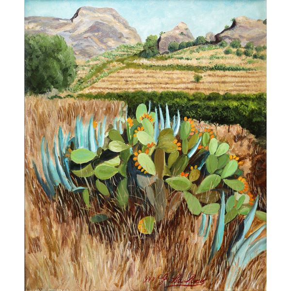 Landscape with prickly pears