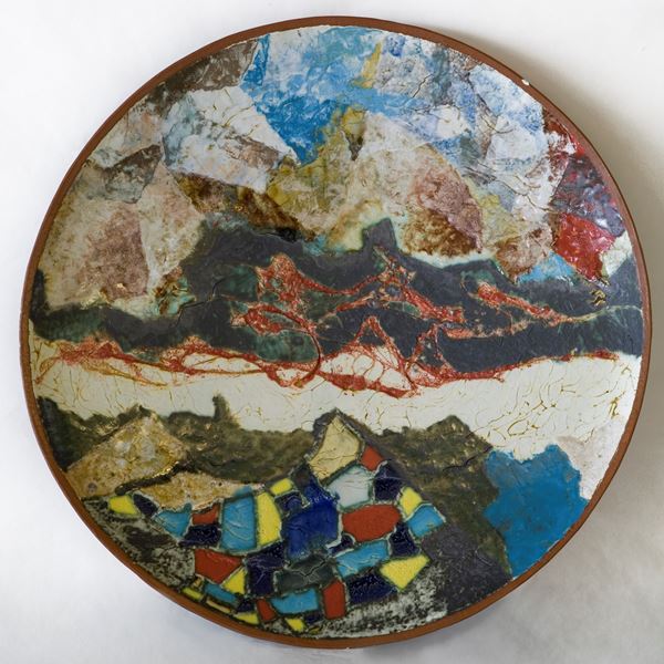 Franco Giorgi : Tracce  (2000)  - Maiolica terzo fuoco - Asta Asta Collezione Ceramiche Postmoderne PrimeDiCopertina - Casa d'aste La Rosa