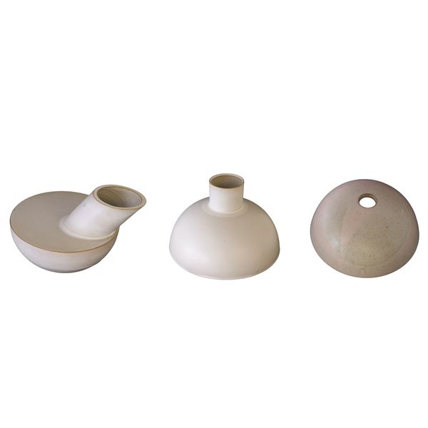 Federigo Fabbrini : Semisfera con boccaglio, SEMISFERA CON BOCCAGLIO TRONCO, SEMISFERA PICCOLA  (1968)  - Grés tenero cottura 1100 - Asta Asta Collezione Ceramiche Postmoderne PrimeDiCopertina - Casa d'aste La Rosa