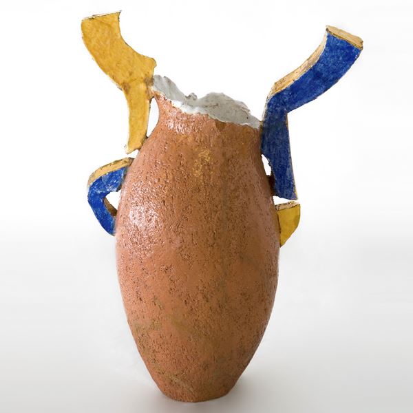 Tomo Hirai : Vaso  (1994)  - Ceramica policrona - Asta Asta Collezione Ceramiche Postmoderne PrimeDiCopertina - Casa d'aste La Rosa